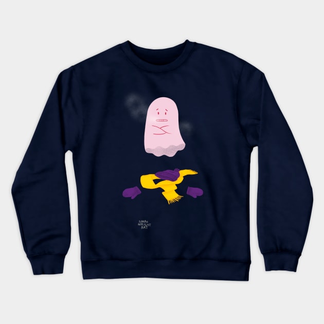 Brrr! Cold Ghost in the winter Crewneck Sweatshirt by SarahWrightArt
